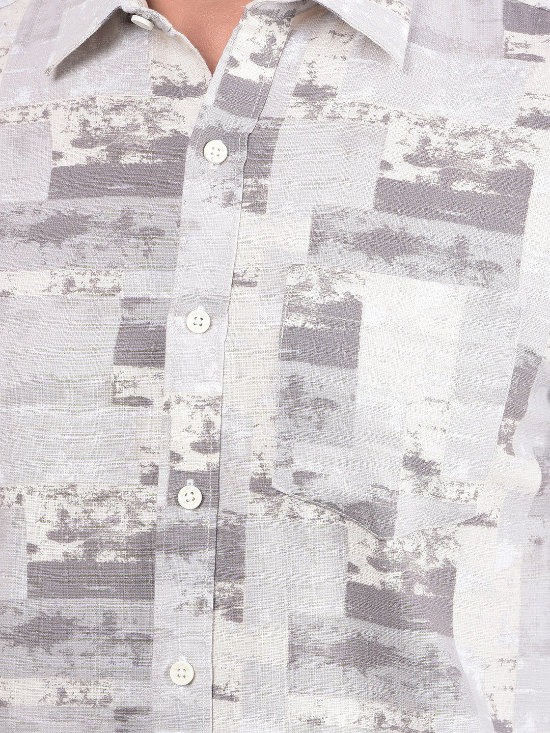 Numero Uno Men Abstract Grey Shirt